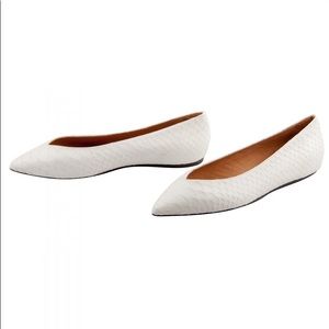 • BUY NOW • Isabel Marant Python Embossed Leather Plumy Pointed Toe Flats, Sz 36